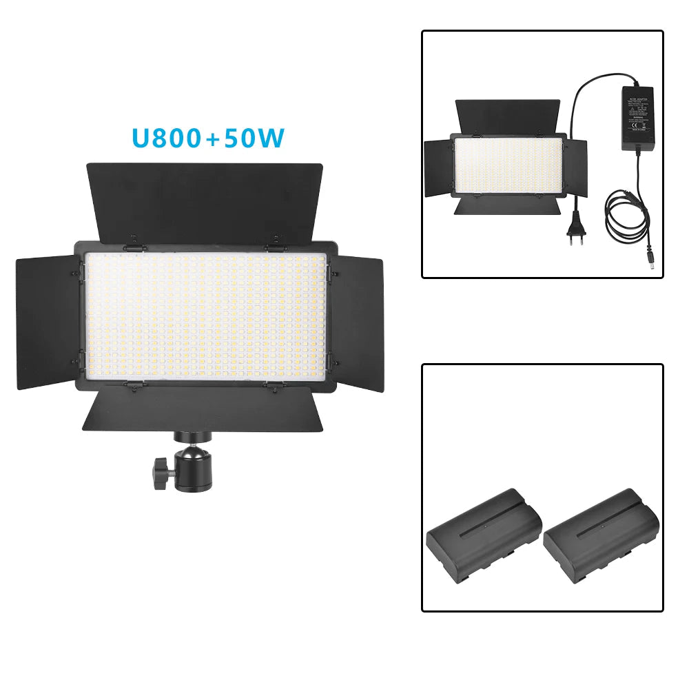 NAGNAHZ U800 - Luz LED para Fotografia e Vídeo, 3200K-5600K, Ajustável NAGNAHZ U800 - Luz LED para Fotografia e Vídeo, 3200K-5600K, Ajustável